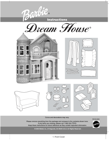 Mattel Barbie Dream House Playset Instruction Sheet | Manualzz