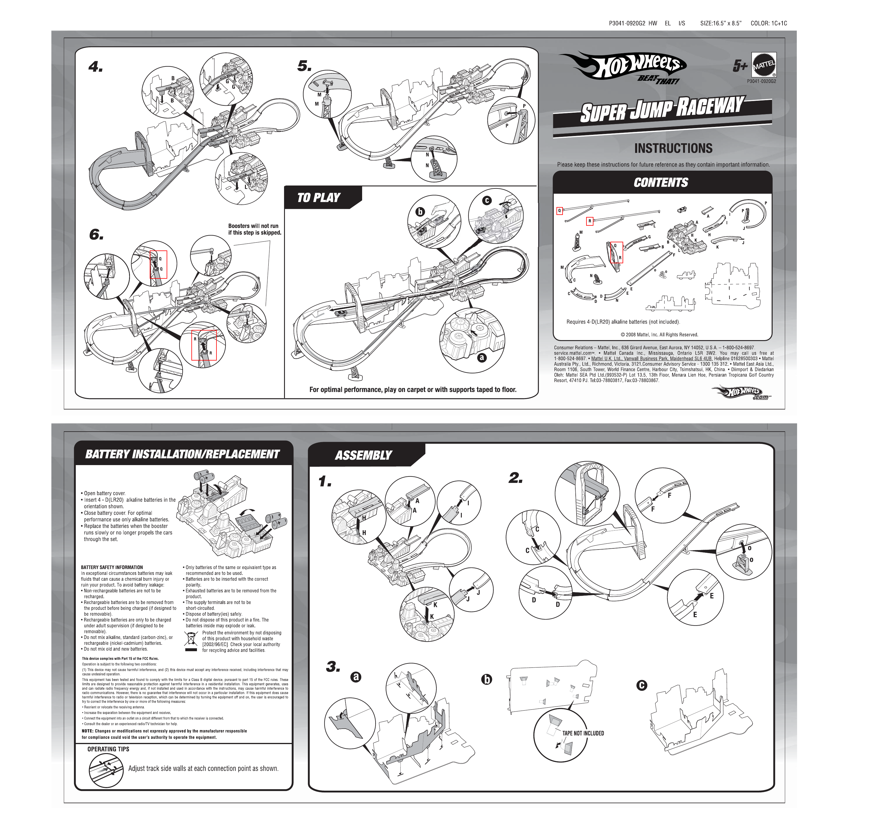 hot wheels super jump raceway instructions