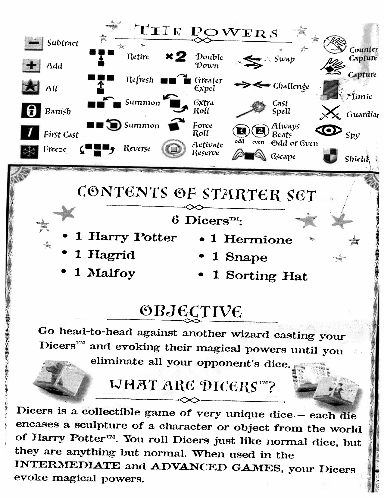 Mattel Harry Potter Dicers Collectible Dice Game Starter Set Assortment ...