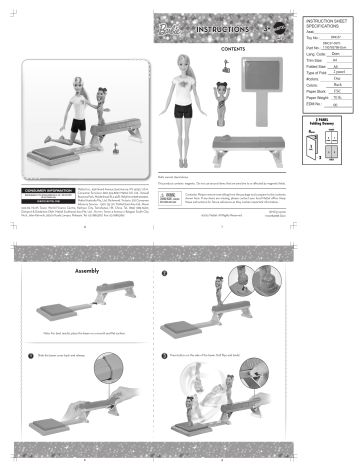 Barbie DMC37 Flippin Fun Gymnast Instructions