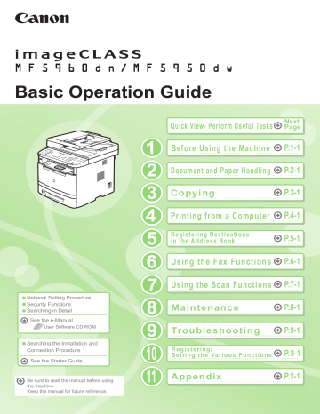 Canon imageCLASS MF5960dn Basic Operation Guide | Manualzz