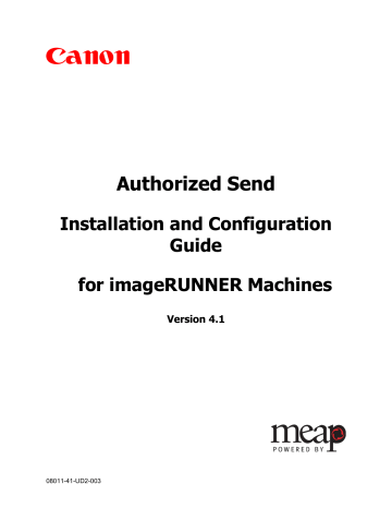 Canon Authorized Send software Owner's Manual | Manualzz