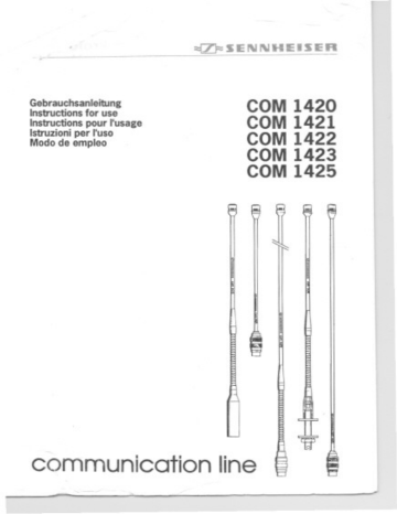 Sennheiser COM 1422 Owner Manual | Manualzz