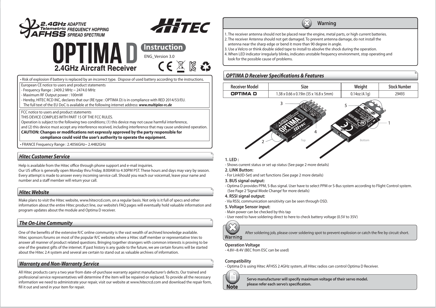 Hitec Optima D Owner S Manual Manualzz