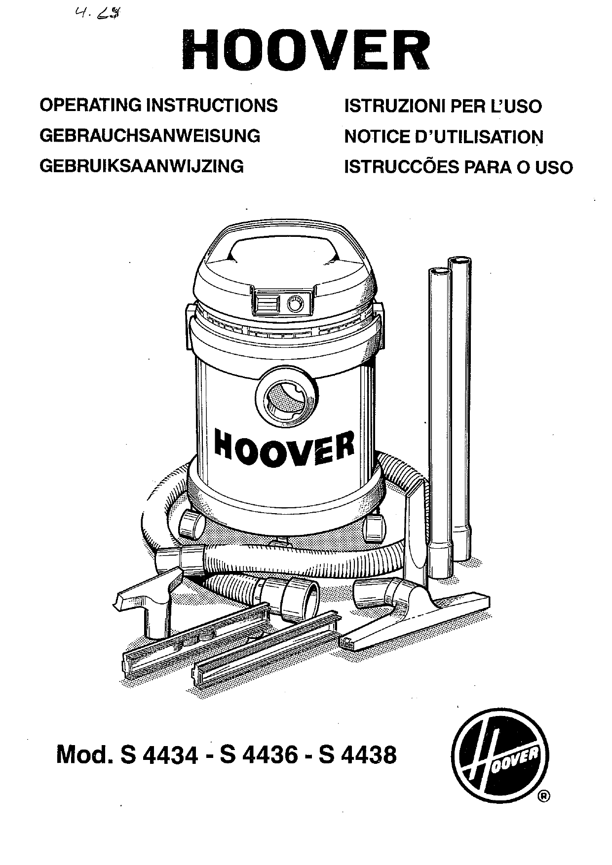 Hoover S4436 AquaPlus Owner's manual Manualzz