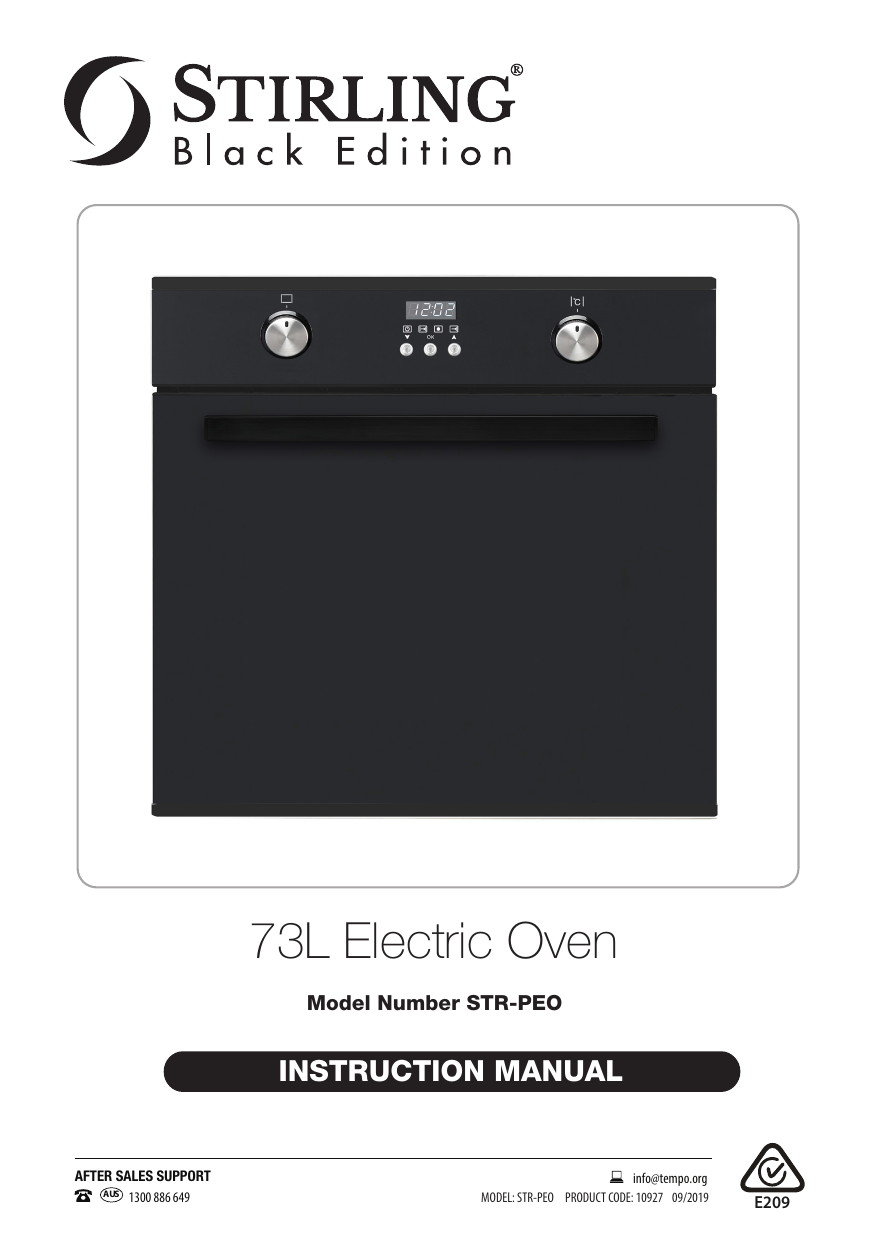 stirling black edition electric oven