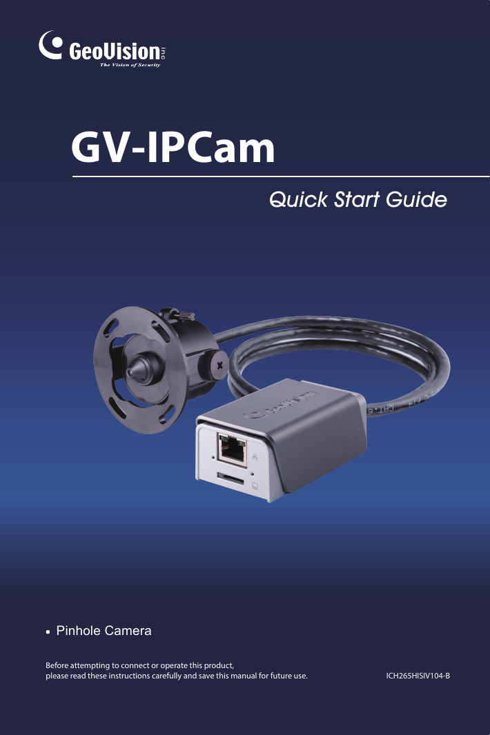 GeoVision GVIPCAM, GVUNP2500 Quick Start Manual Manualzz