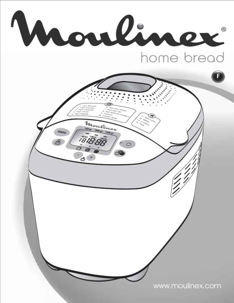 Machine à Pain Moulinex Home Bread Mode D'emploi