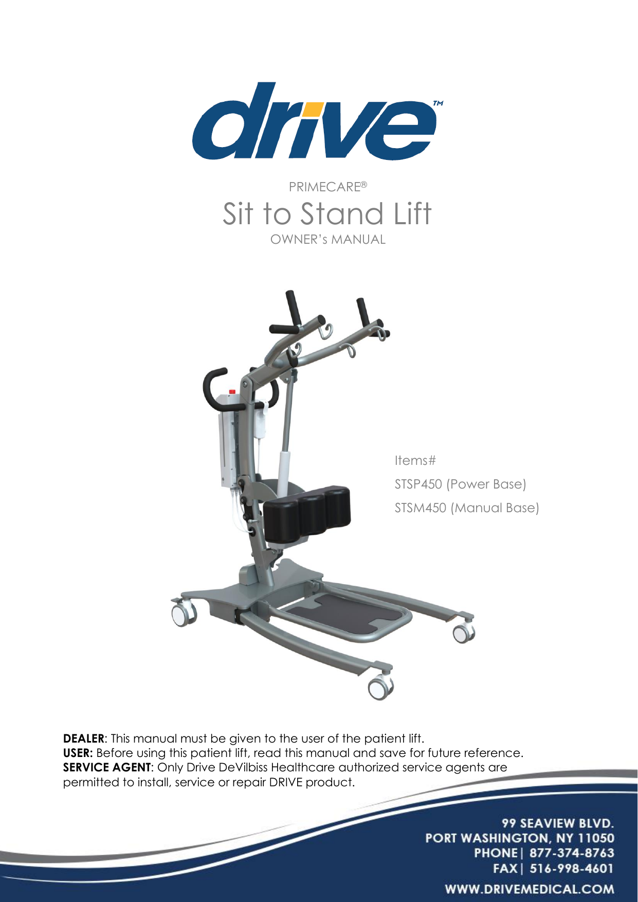Drive Medical STSM450, STSP450, Sit To Stand Lift Owner's manual Manualzz