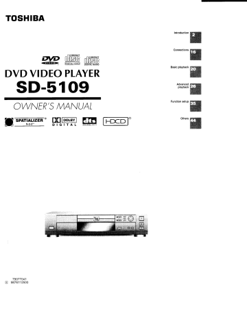Toshiba SD-5109U DVD & Blu-ray User Guide | Manualzz