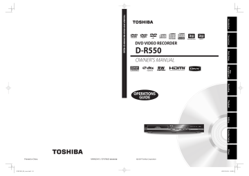 Toshiba D-R550KU DVD & Blu-ray User Guide | Manualzz