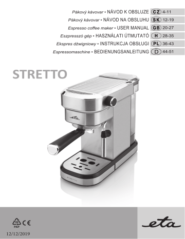 eta Stretto 2180 90000 Espresso Bedienungsanleitung | Manualzz
