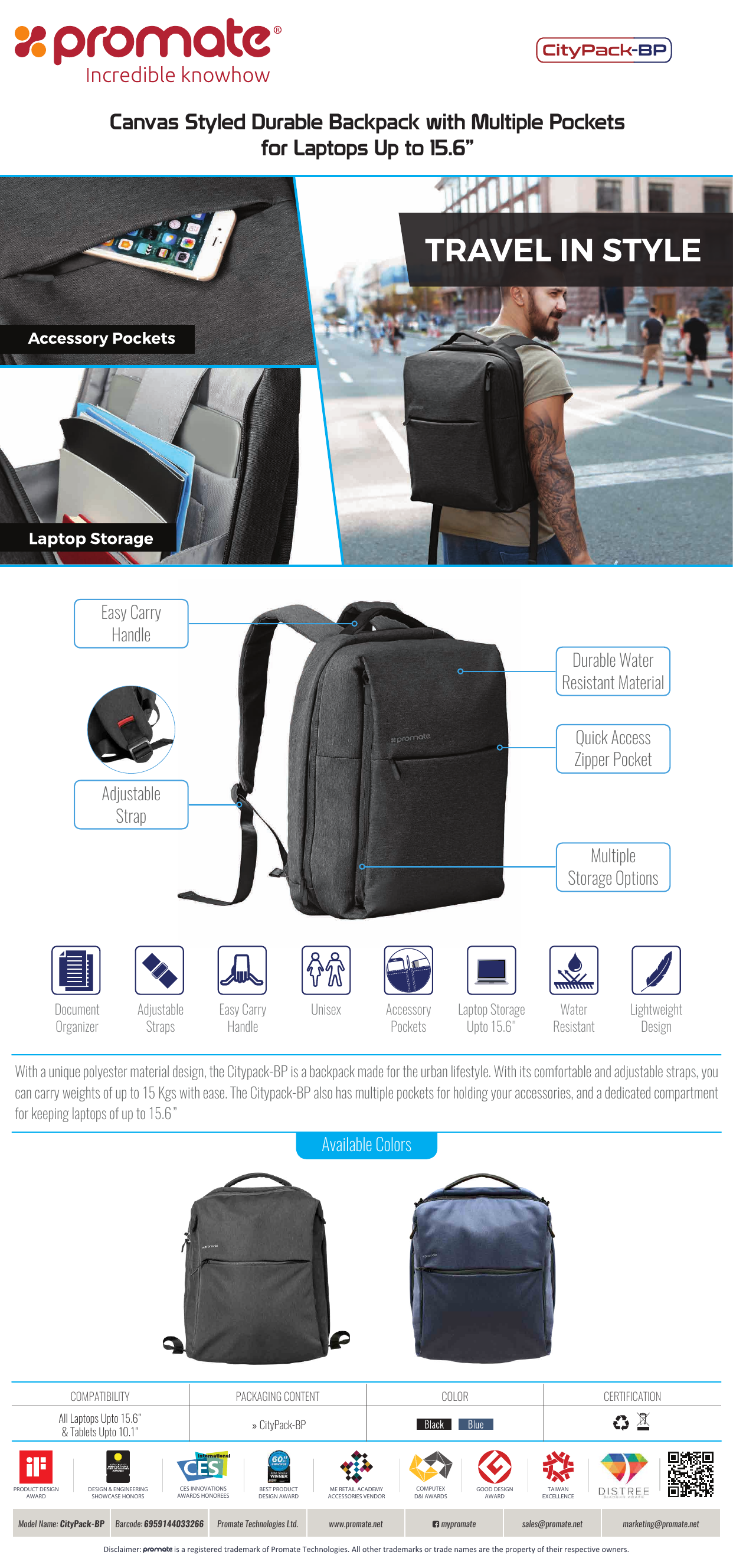 promate backpack