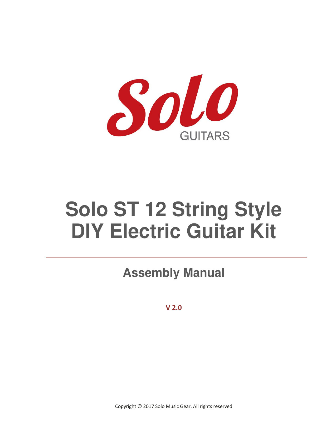 SOLO STK12 Guitar Assembly Manual Manualzz