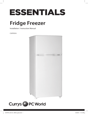 CURRYS ESSENTIALS C50TW18 Fridge Freezer Manual | Manualzz