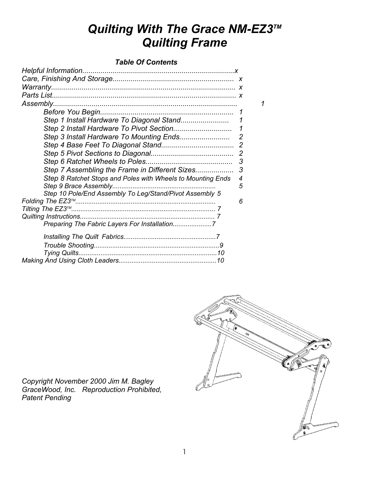 Grace Company The Ez3 Instructions Manualzz
