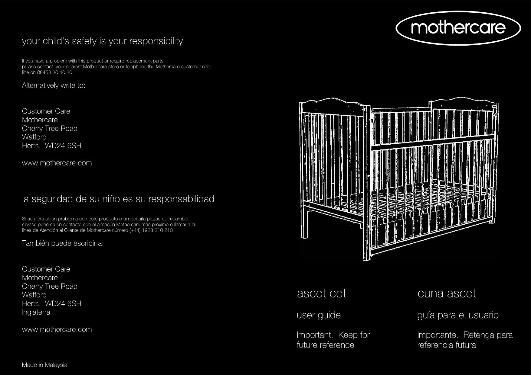 Mothercare Ascot Cot User Guide Manualzz