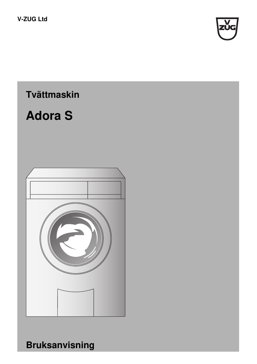 VZUG 266 Washing machine Adora S Export Bruksanvisningar Manualzz