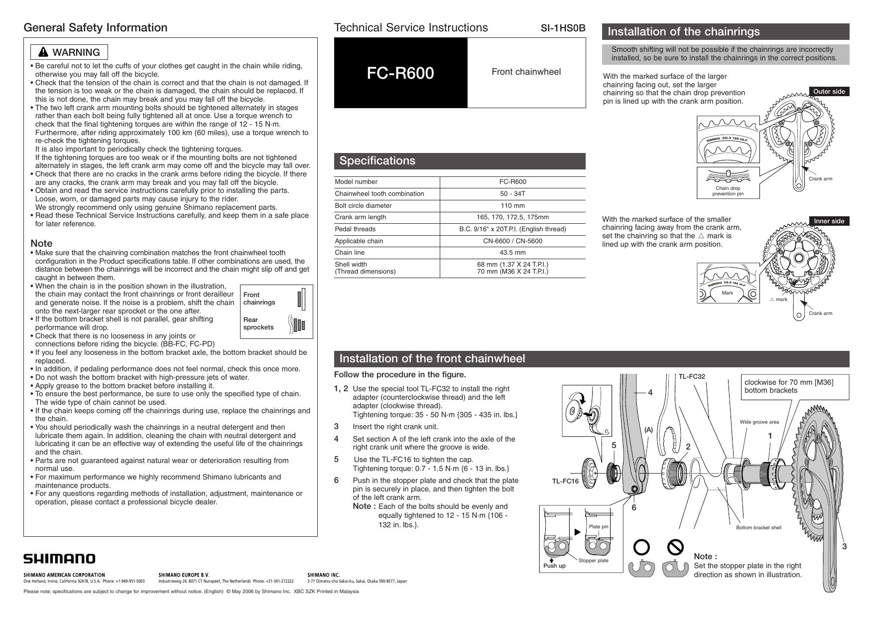 shimano r600 crankset