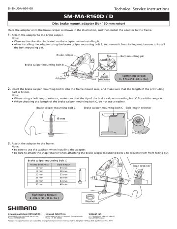 Shimano disc brake online adapter guide