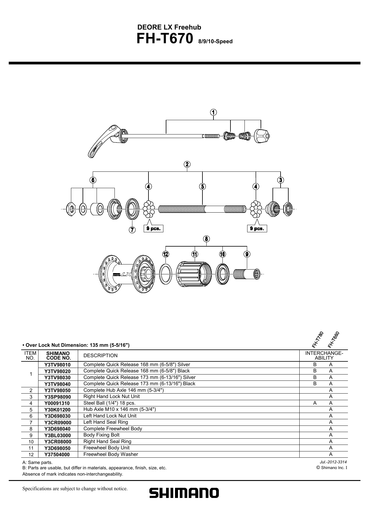 shimano rear hub exploded view