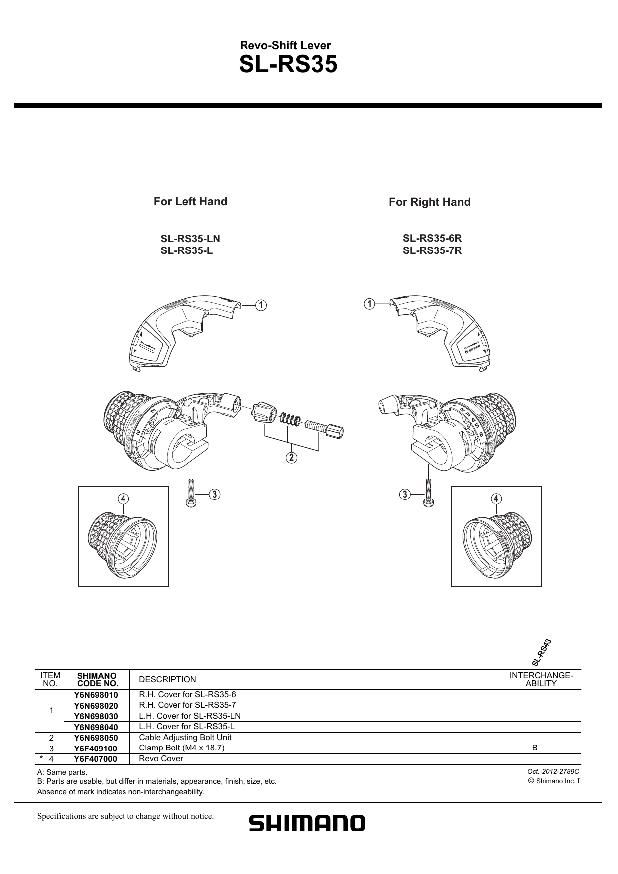 Shimano Sl Rs35 User Manual Manualzz