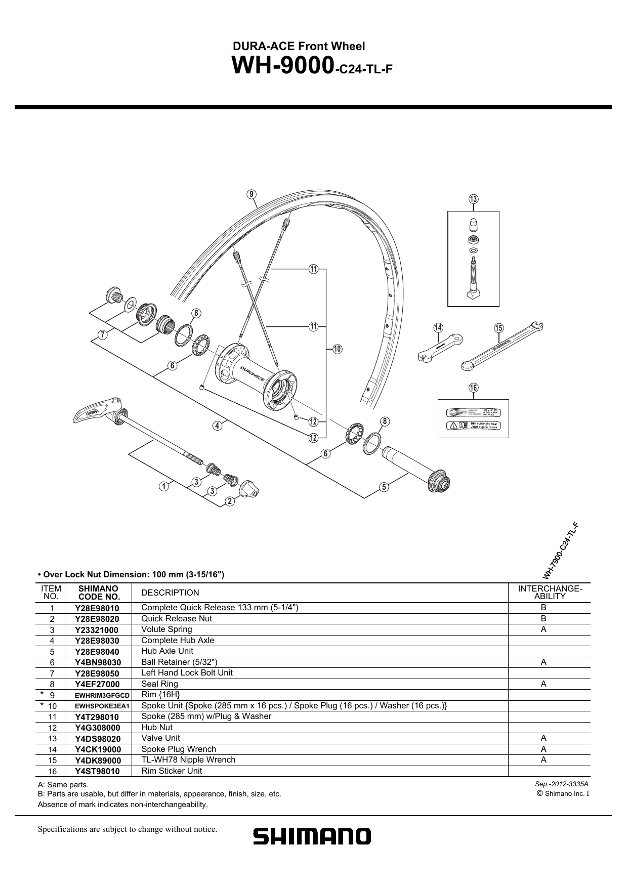 Shimano Wh 9000 C24 User Manual Manualzz