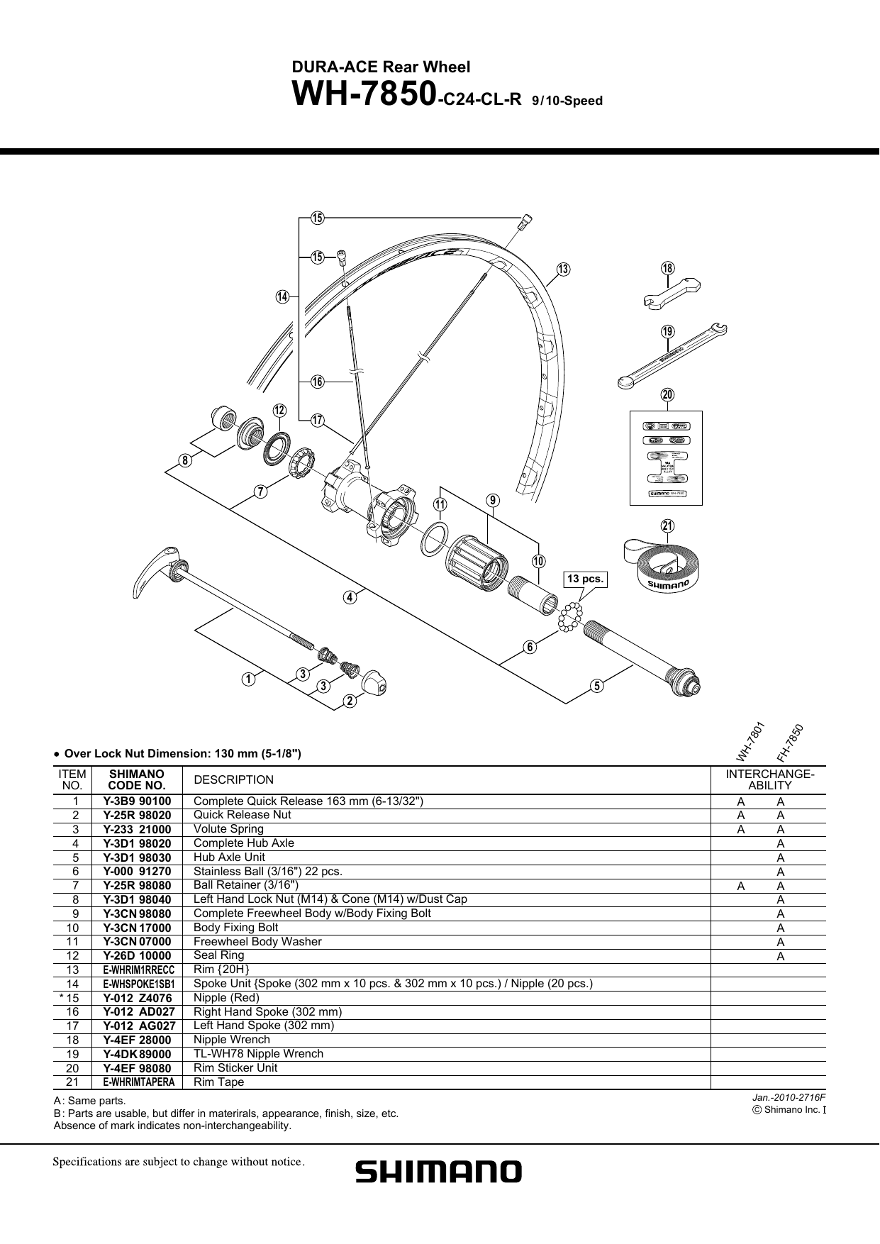 Shimano Wh 7850 C24 User Manual Manualzz