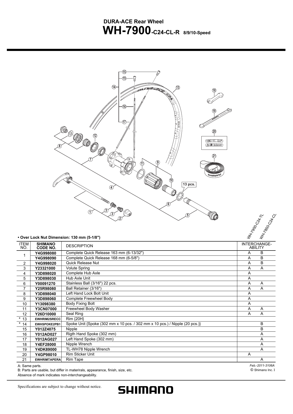 Shimano Wh 7900 C24 User Manual Manualzz