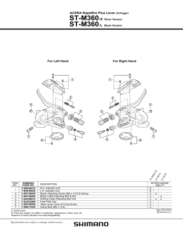 Shimano St M360 Tuas Perdahan Rem Exploded View Manualzz