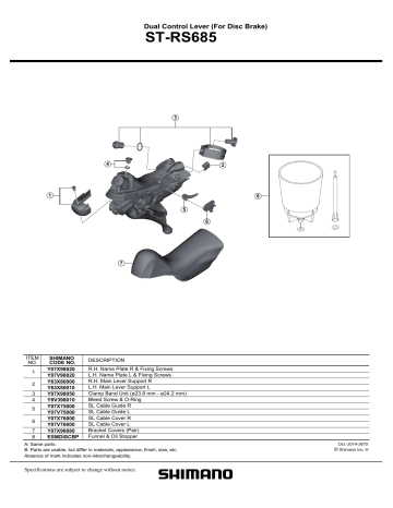 Shimano ST-RS685 Tuas Perpindahan/Rem 
