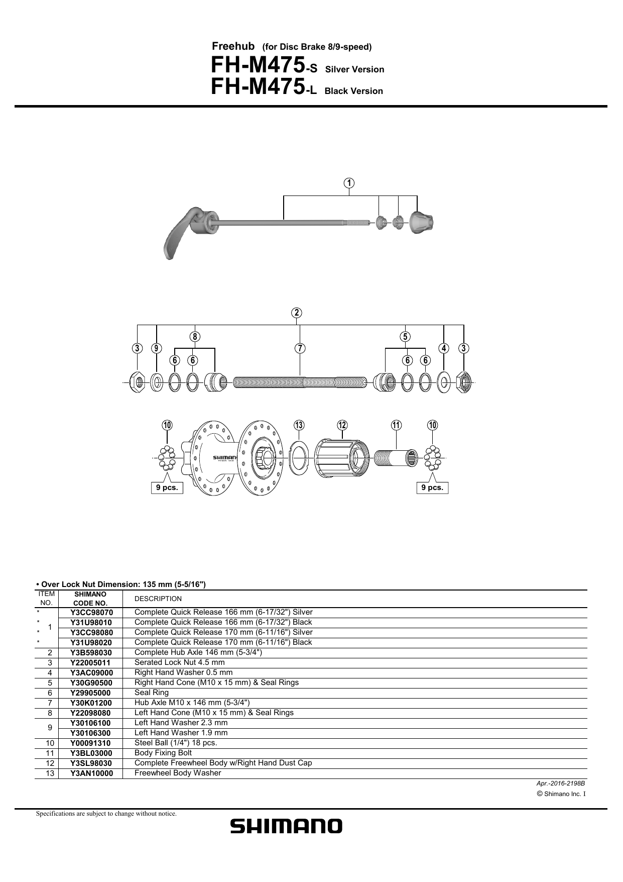 shimano rear hub exploded view