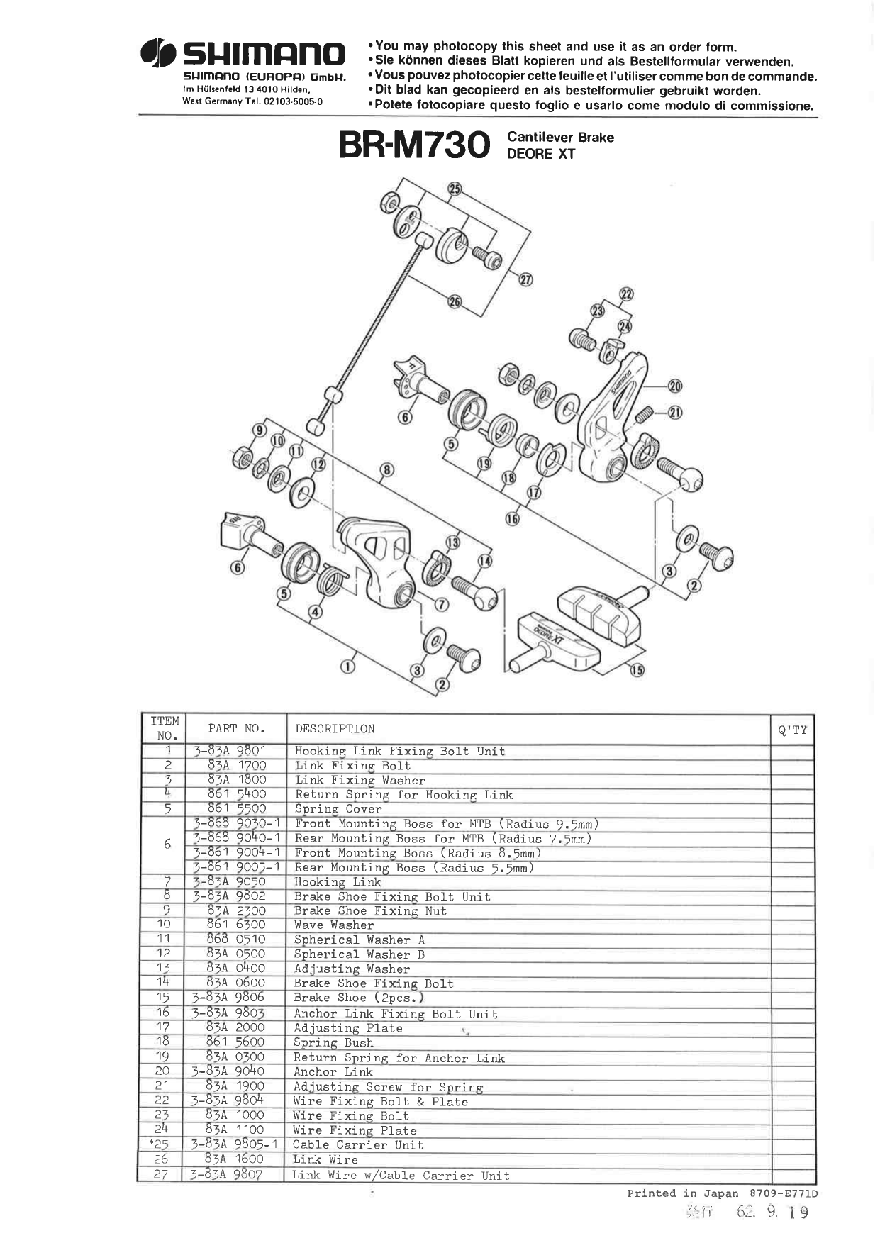 Shimano Br M730 Rem Kantilever Exploded View Manualzz Shimano Br M730 Rem Kantilever Exploded View Manualzz