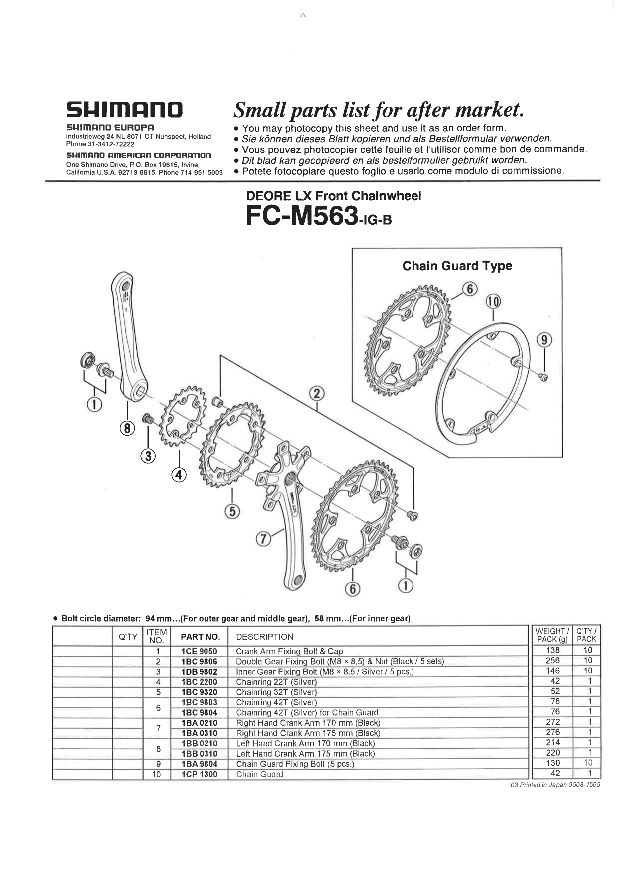 Shimano FC-M563-IG-B Set Engkol 