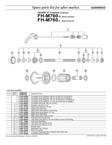 Shimano FH M760 Freehub Exploded View Manualzz