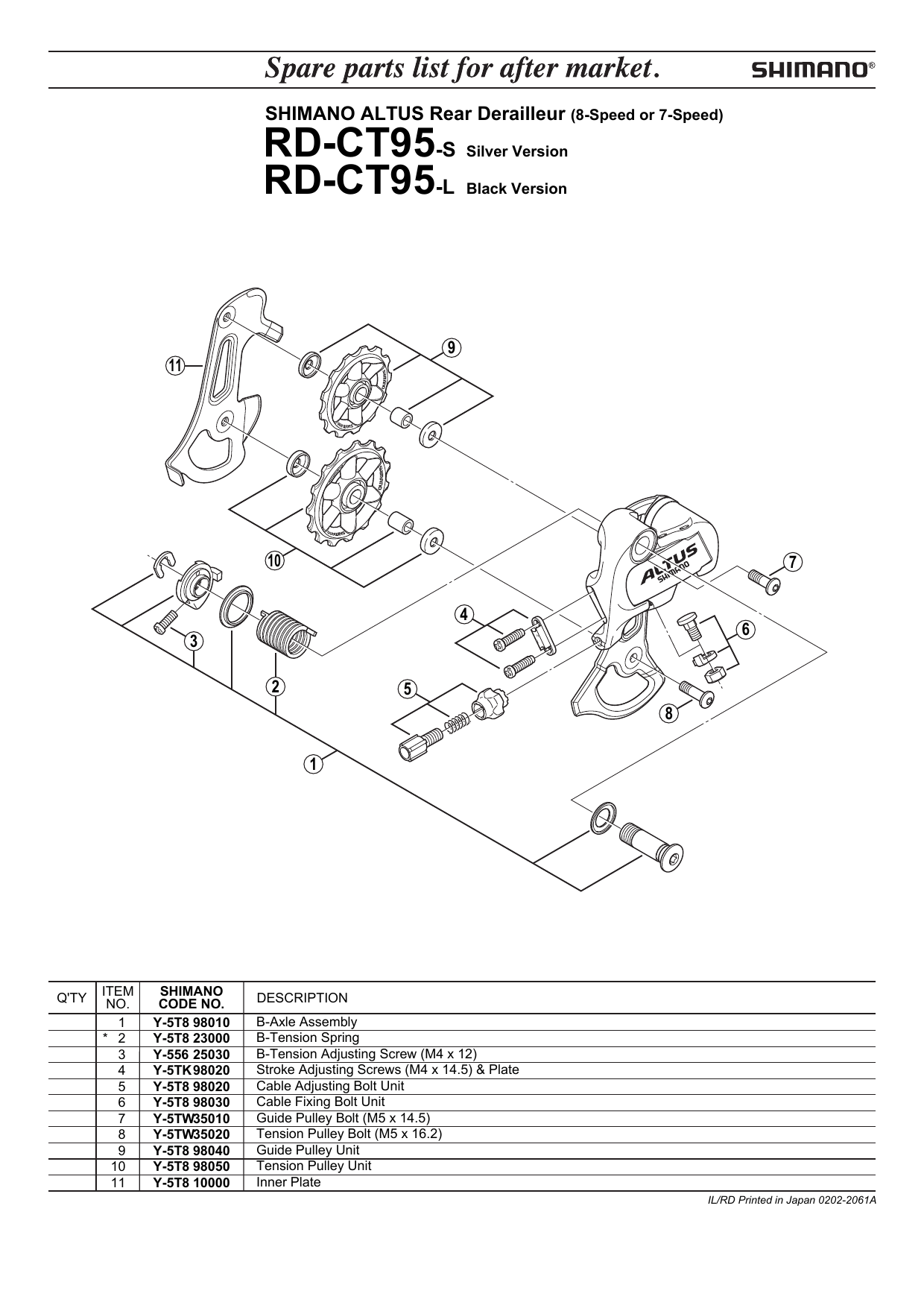 adjusting shimano altus