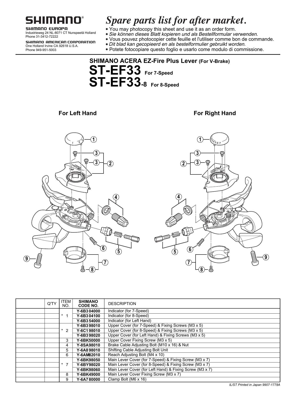 Shimano St Ef33 User Manual Manualzz