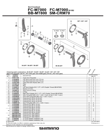 Shimano Sm Crm70 Set Engkol Exploded View Manualzz