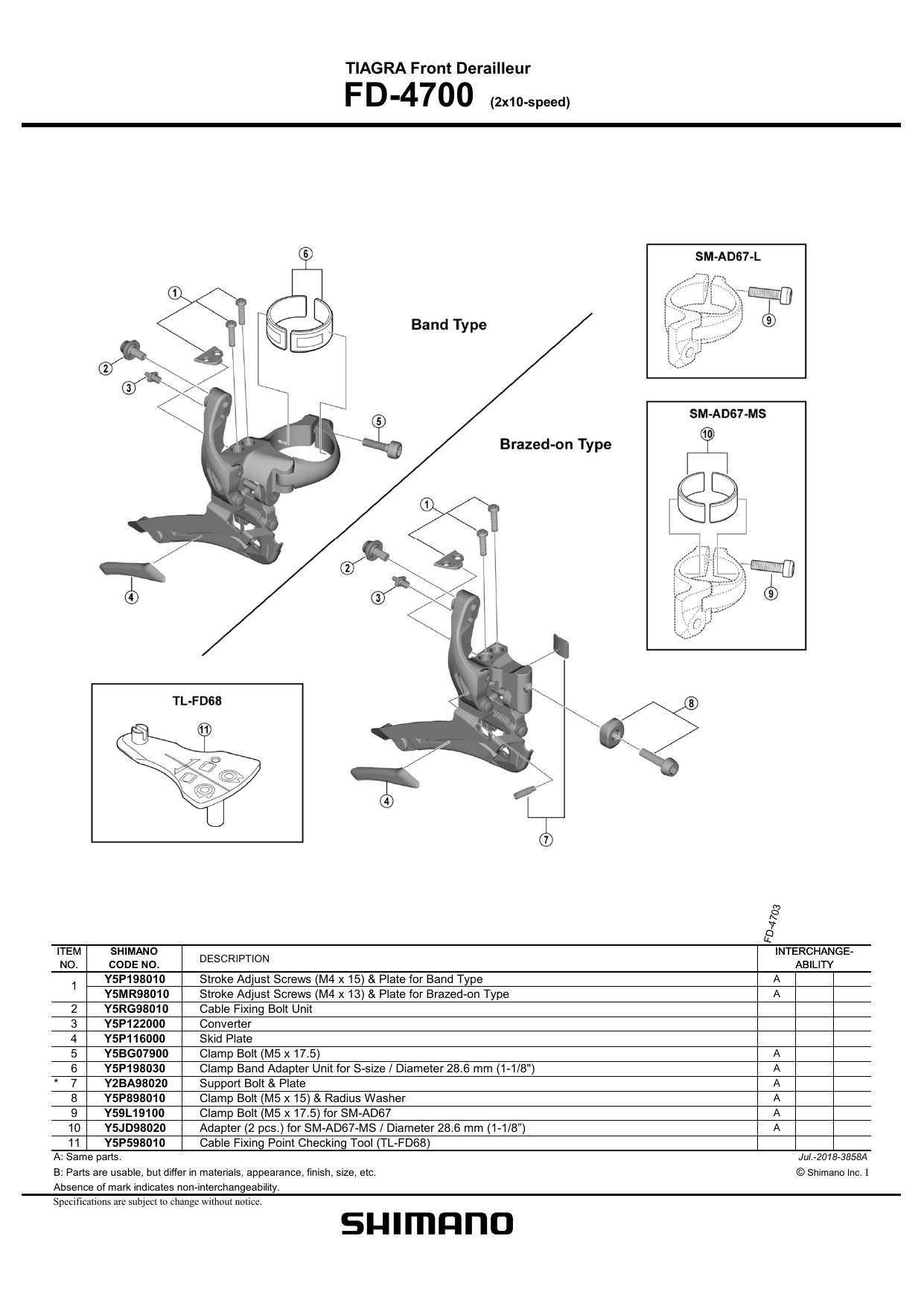 Shimano FD-4700 Pemindah Gigi Depan 