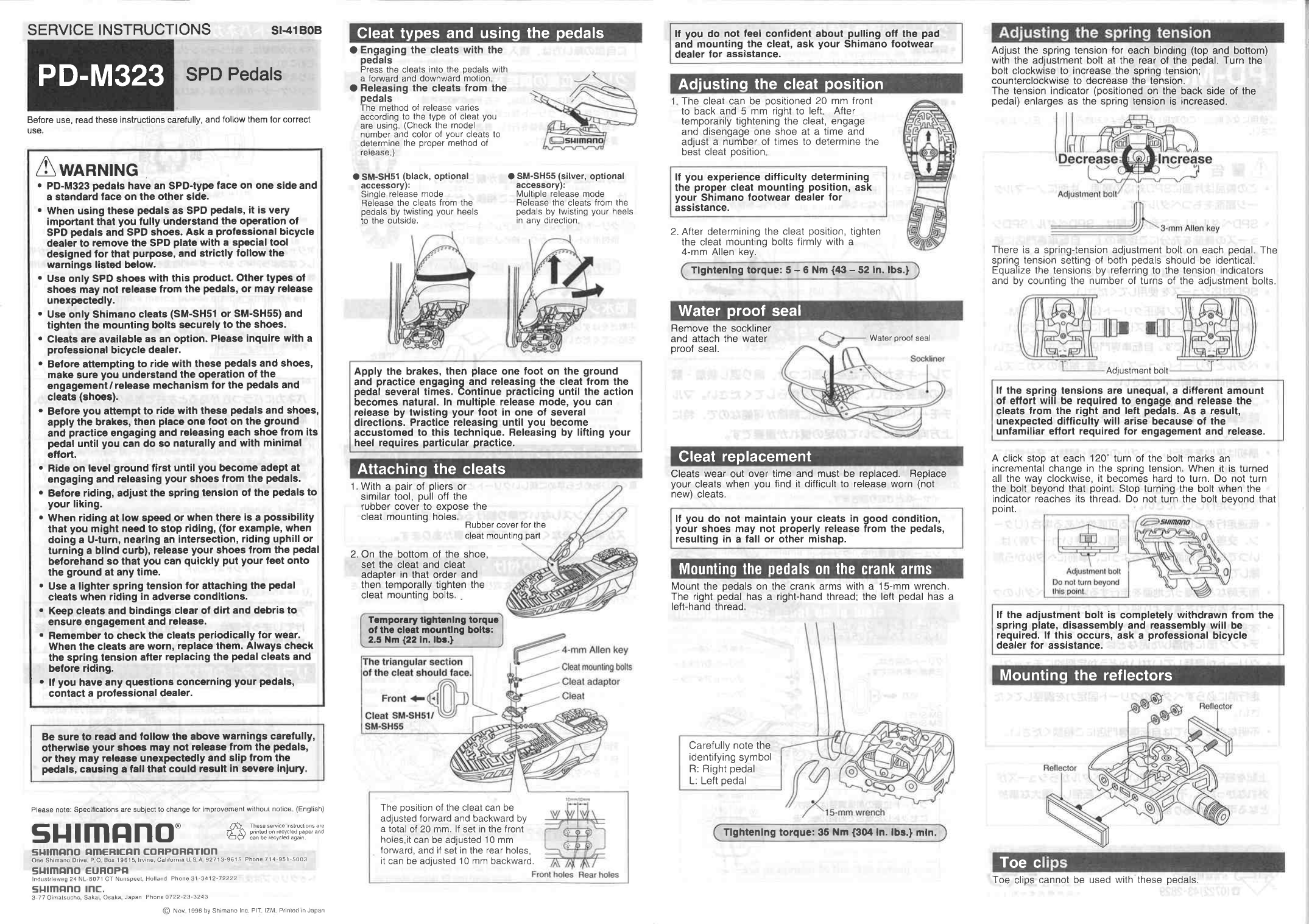 shimano cleat torque