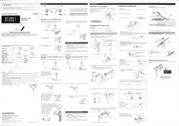 Shimano St 3303 Shifting Brake Lever Service Instructions Manualzz