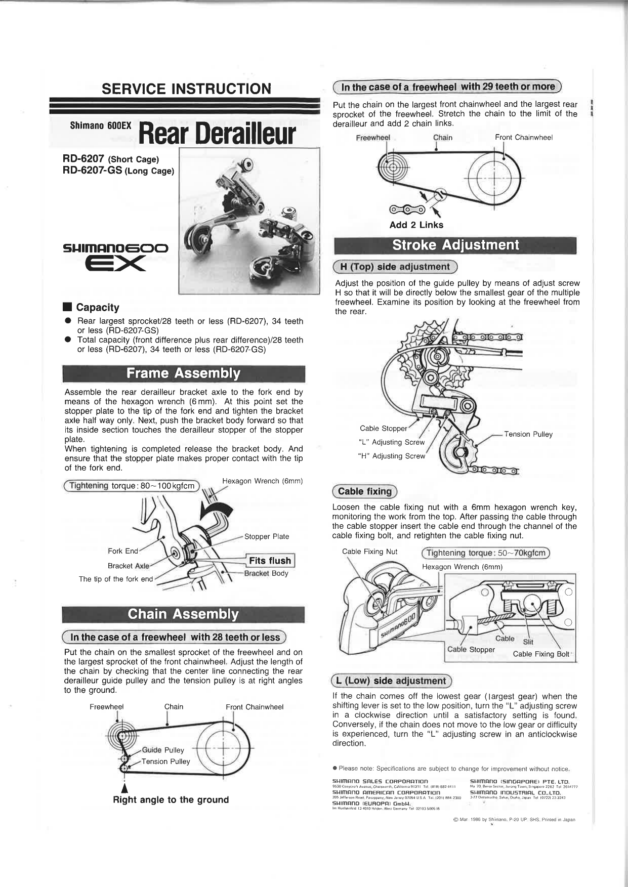 Shimano - Service Instructions Nexus RD-E700 Rear Derailleur scan 2