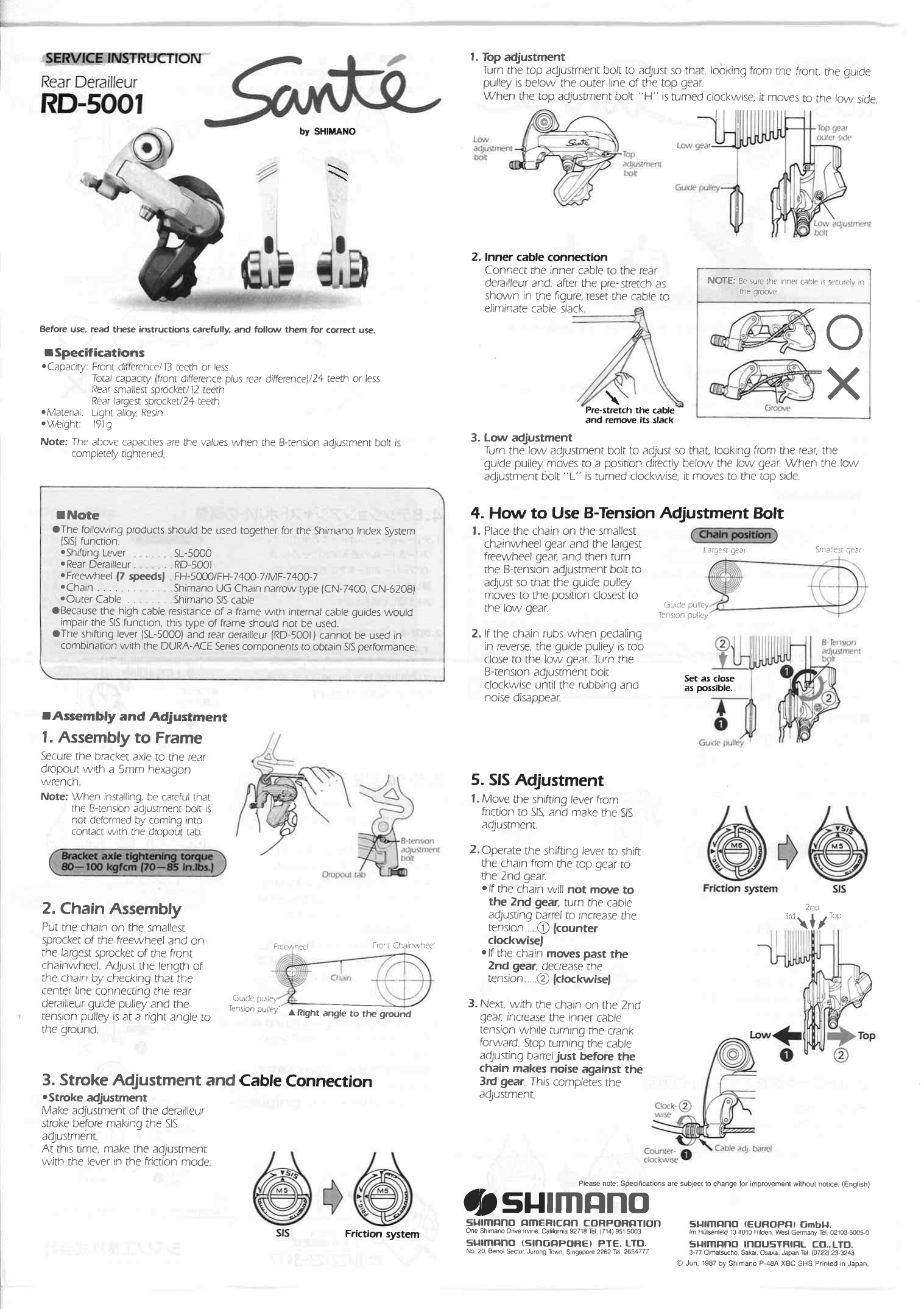 Shimano Sl 5000 Shifting Lever Service Instructions Manualzz