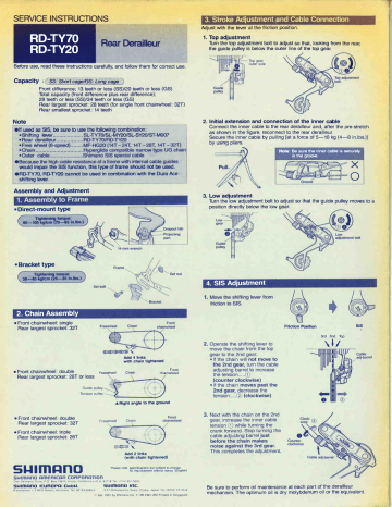 Shimano - Service Instructions Nexus RD-E700 Rear Derailleur scan 2