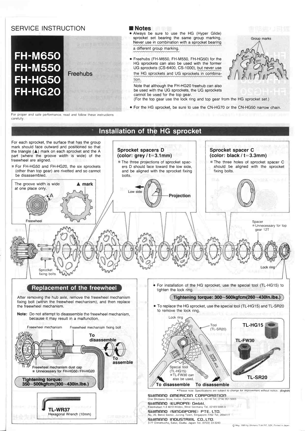 Shimano Fh M550 Cs 1000 Fh Hg50 Fh Hg Fh M650 Cs 6400 User Manual Manualzz