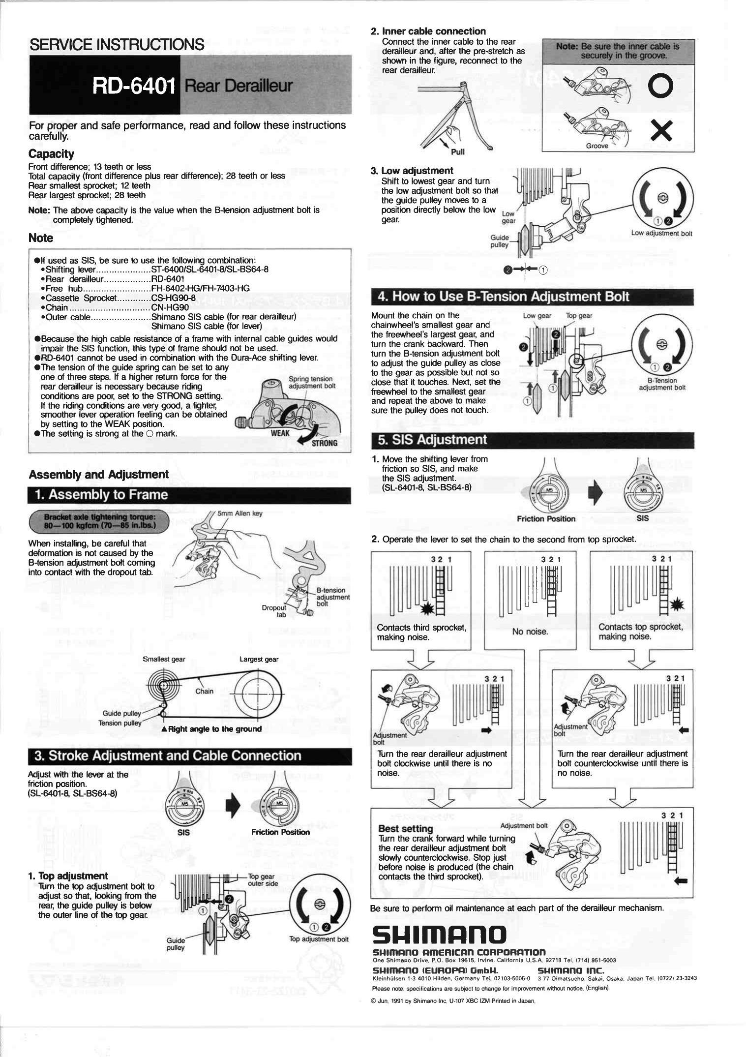 shimano sis adjustment