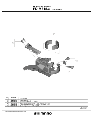 Shimano FD-M315 Pemindah Gigi Depan Exploded View | Manualzz