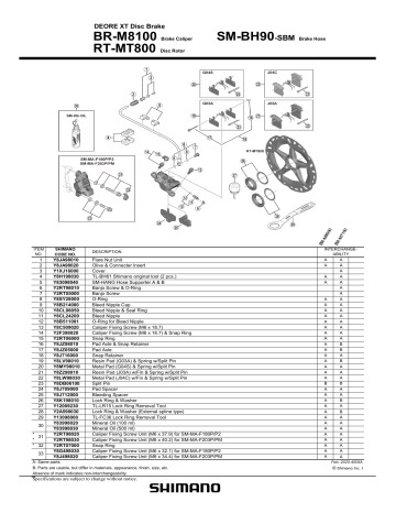 Shimano BR-M8100, SM-BH90-SBM, RT-MT800 User manual | Manualzz