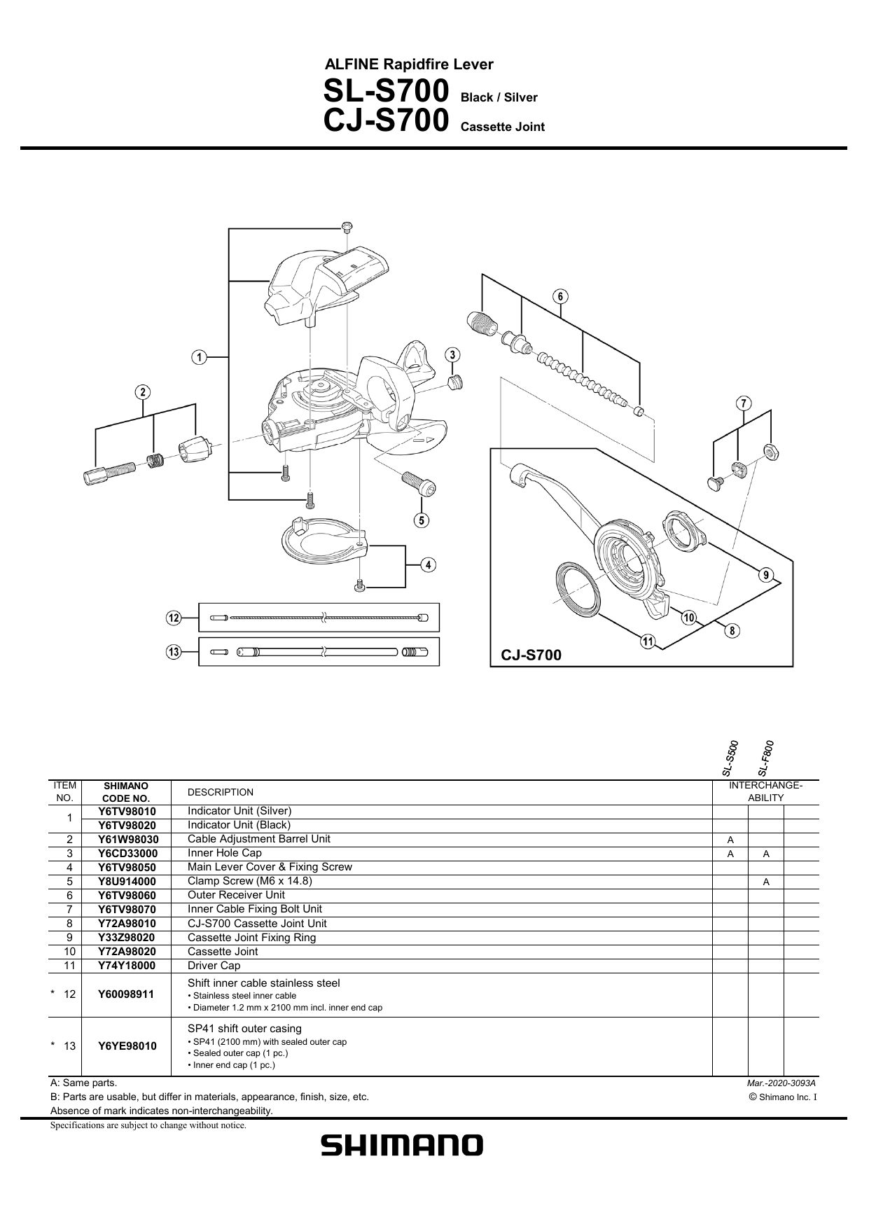 Shimano Sl S700 User Manual Manualzz