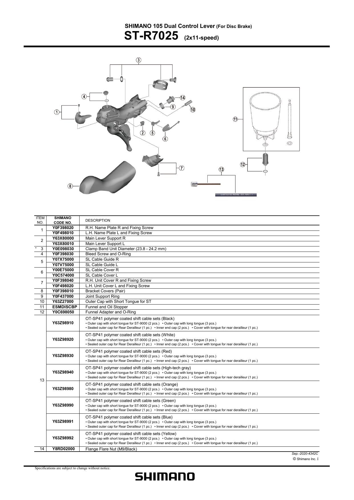Shimano R7025/R7070 Disc Brake Front wheel Left | Bikester.co.uk